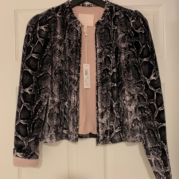 Rebecca Taylor Velvet Snake-Print Jacket - Picture 2 of 5